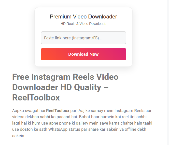 Instagram video downloader showing Reel download on smartphone and desktop browser